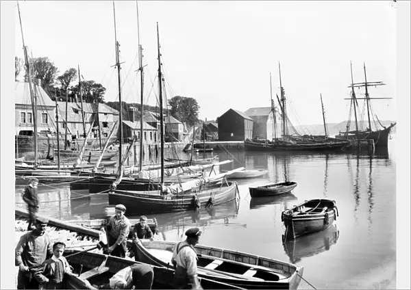 Harbour scene, Padstow, Cornwall. 12th June 1906