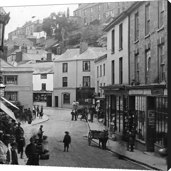 Market Strand and Market Street, Falmouth, Cornwall. Around 1894