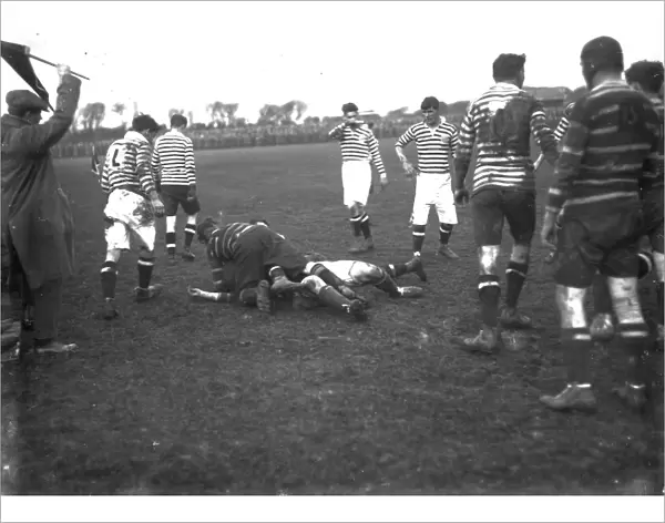Rugby Union match, Redruth, Cornwall. Around 1919
