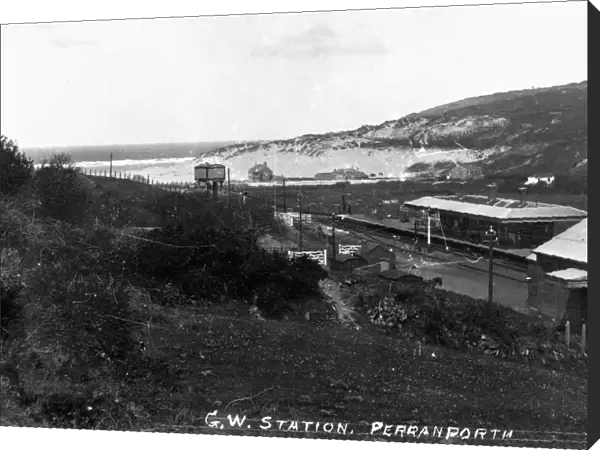 Perranporth Railway Station, Cornwall. Around 1903