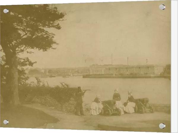 The Victualling Office, Plymouth, Devon, from Mount Edgcumbe, Maker, Cornwall. 23rd September 1845