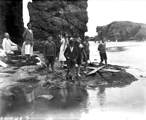 Arch Rock, Perranporth, Perranzabuloe, Cornwall. Around 1920s