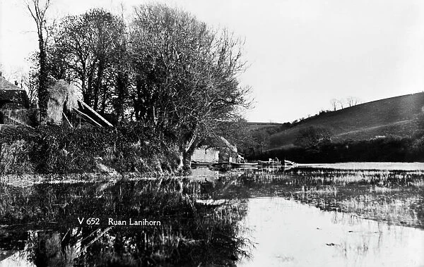 Estuary below the village, Ruan Lanihorne, Cornwall. Probably 1910s
