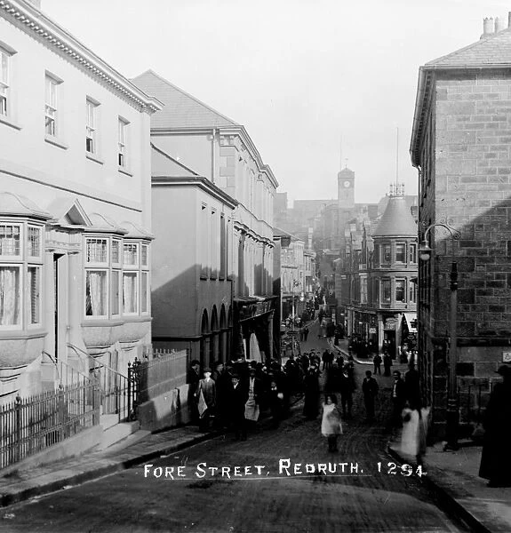 Fore Street, Redruth, Cornwall. Early 1900s