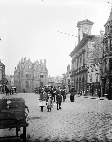 A general view of Boscawen Street looking east, Truro, Cornwall. Early 1900s
