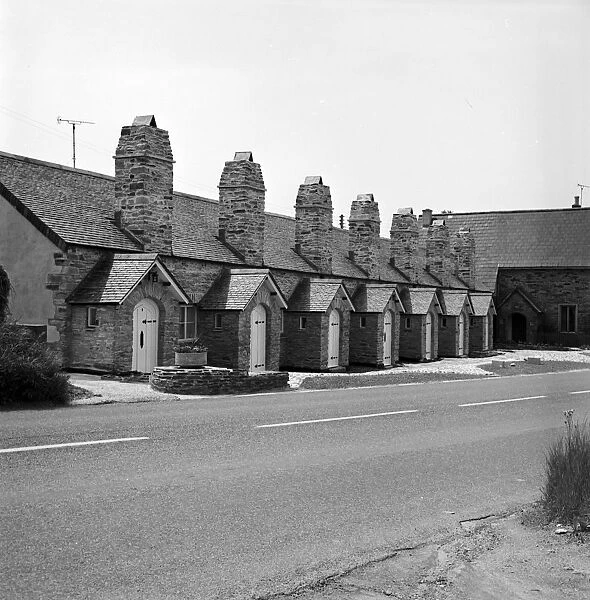 Rashleigh almshouses, Polmear, Tywardreath, Cornwall, 1979