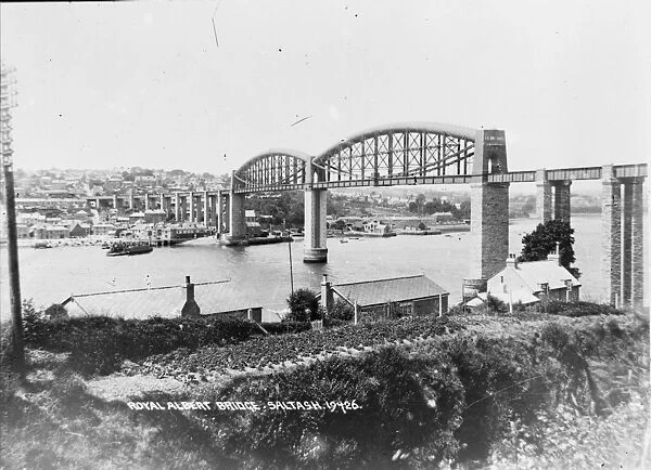 The Royal Albert Bridge, Saltash, Cornwall. Early 1900s