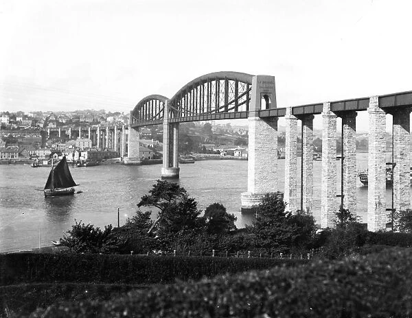 The Royal Albert Bridge, Saltash, Cornwall. After 1859