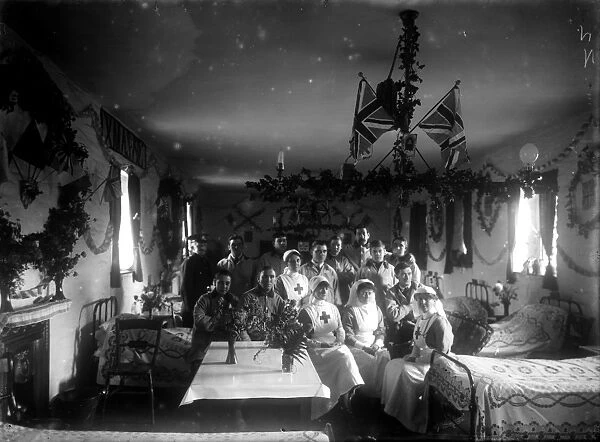 Royal Naval Auxiliary Hospital, St Clement, Truro, Cornwall. Christmas 1916