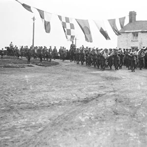 3rd DCLI recruiting march at Lizard Green, Landewednack, Cornwall. 29th June 1915