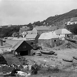 Cadgwith harbour, Cornwall. Early 1900s