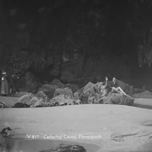 Cathedral Caves, Perranporth, Perranzabuloe, Cornwall. Probably 1920s