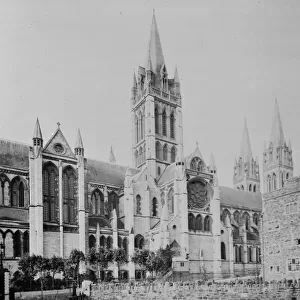Cathedral School and Cathedral, Cathedral Green, Truro, Cornwall. Around 1910