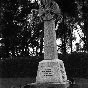 Close-up view of the Kenwyn War Memorial at the junction of Kenwyn Hill and Knights Hill, Kenwyn, Cornwall. 1920