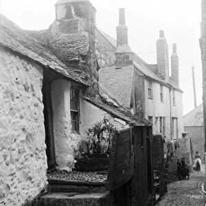 Cottages in Baileys Lane, St Ives, Cornwall. 1900