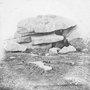 Cup-marked stones, Carn Brea, Illogan, Cornwall. Around 1900