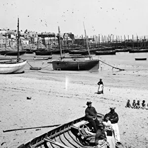 Fishing boats, St Ives, Cornwall. 1870s
