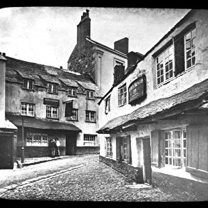 The Golden Lion and George and Dragon Inn, Market Place, St Ives, Cornwall. Around 1873