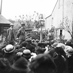 Lance Corporal Rendle VC speaking at Grampound, Cornwall. 18th May 1915