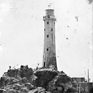 Longships lighthouse, Cornwall. Around 1874
