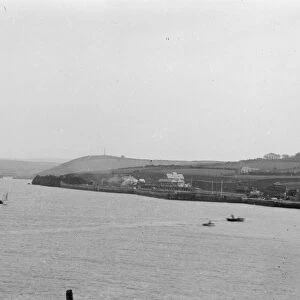 Padstow railway station from across the estuary, Cornwall. Before 1907