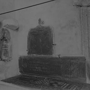 Slate altar tomb of Hugh Vashmond, Quethiock parish church, Quethiock, Cornwall. 1931