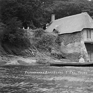 Tregothnan boat house, St Michael Penkivel, Cornwall. Date unknown but probably early 1900s