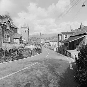 A view along the village street from the Padstow side, Little Petherick, Cornwall. 1968