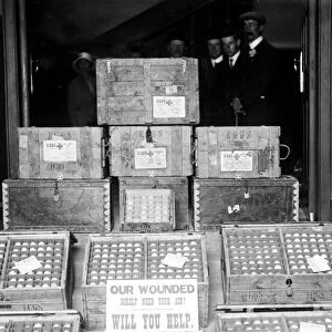 A weeks supply of eggs in Truro, Cornwall. August 1915?