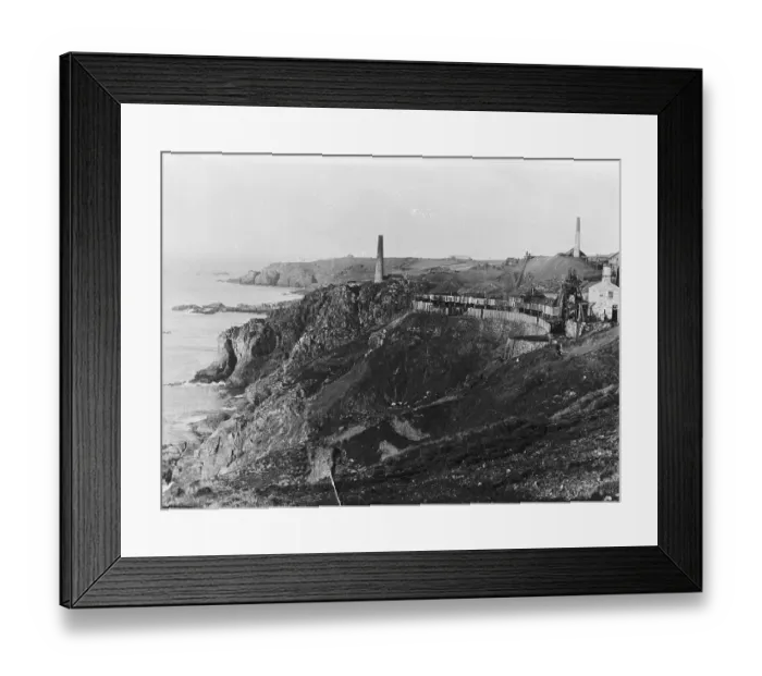 Framed Print : Levant Mine, St Just in Penwith, Cornwall. General view, early 1900s