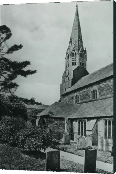 Lostwithiel Church from the south side, Cornwall. Around 1925