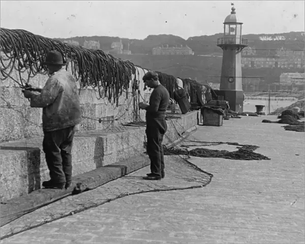 Smeatons pier, St Ives harbour, Cornwall. 1900