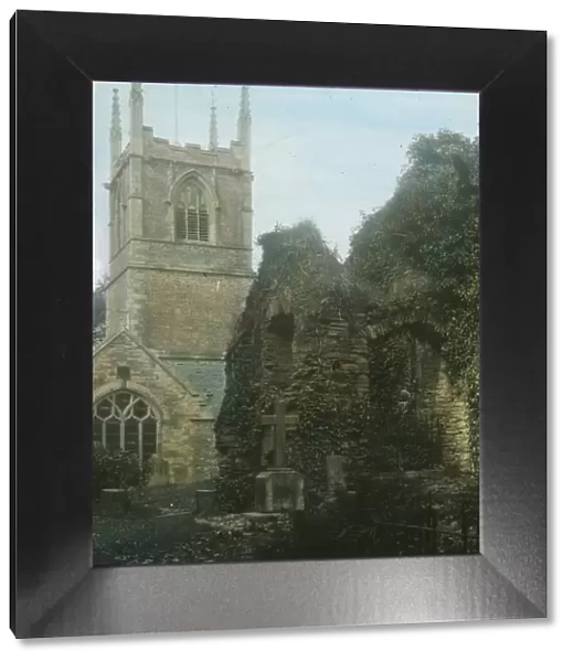 Bodmin Church and the ruined chapel, Cornwall. Around 1925