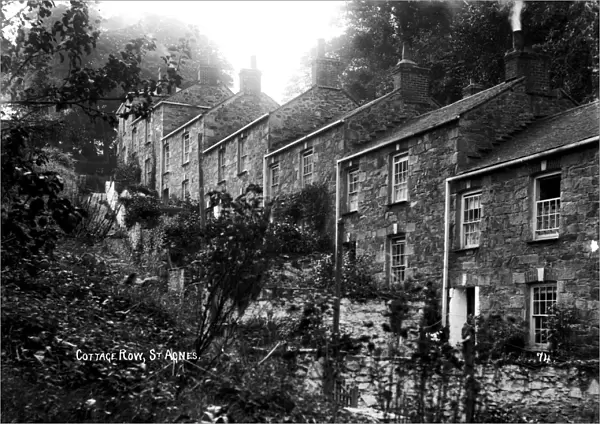 Cottage Row, St Agnes, Cornwall. Early 1900s
