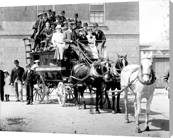 Horse bus, Coinagehall Street, Helston. Cornwall. Around 1900
