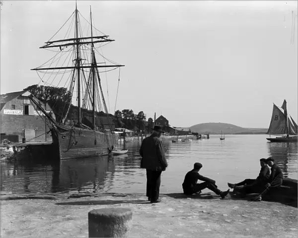 Harbour scene with the Guiding Star, Padstow. Cornwall. June 1906