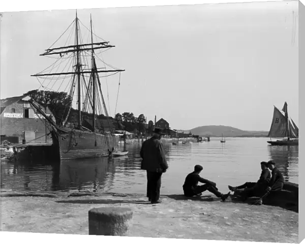 Harbour scene with the Guiding Star, Padstow. Cornwall. June 1906