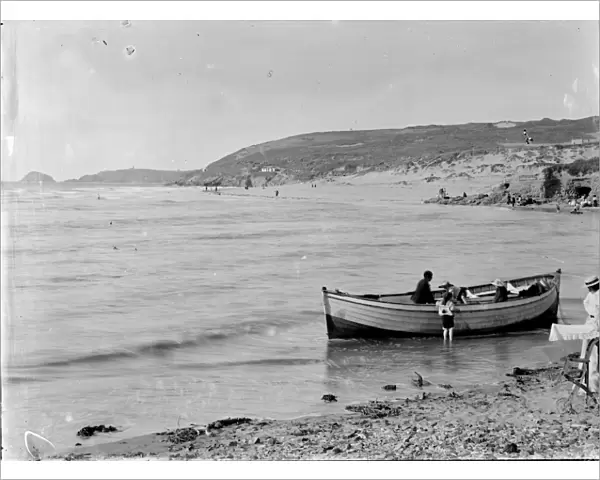 The beach, Perranporth, Perranzabuloe, Cornwall. Early 1900s