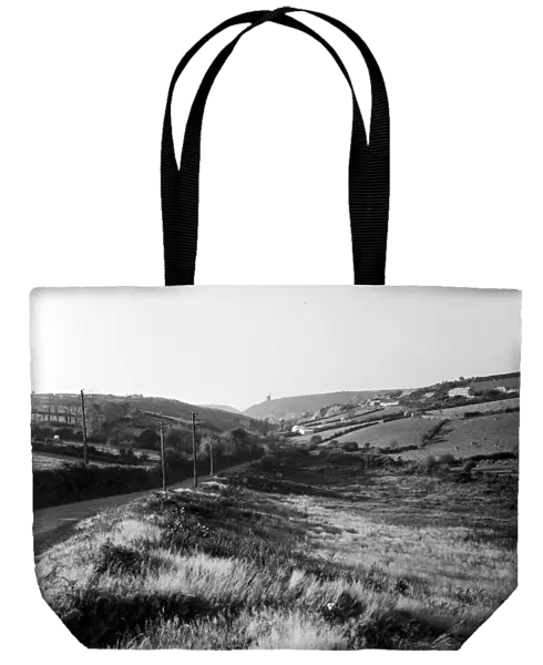 View down valley towards Porthtowan, Cornwall. 1900s