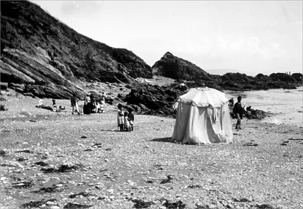 East Looe beach, Looe, Cornwall. 1890s