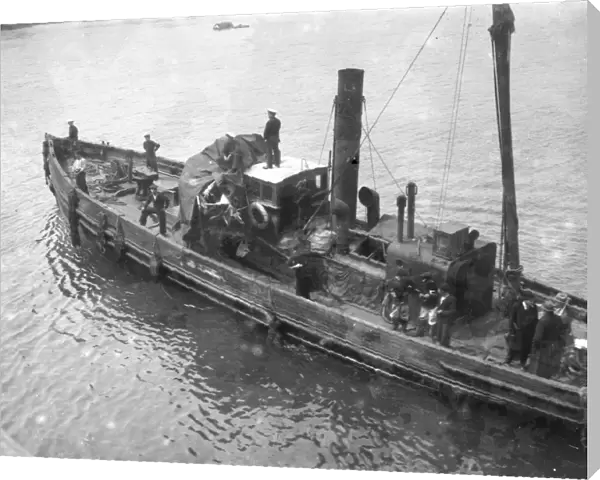 Plane being brought into Falmouth docks, Cornwall. 28th May 1919