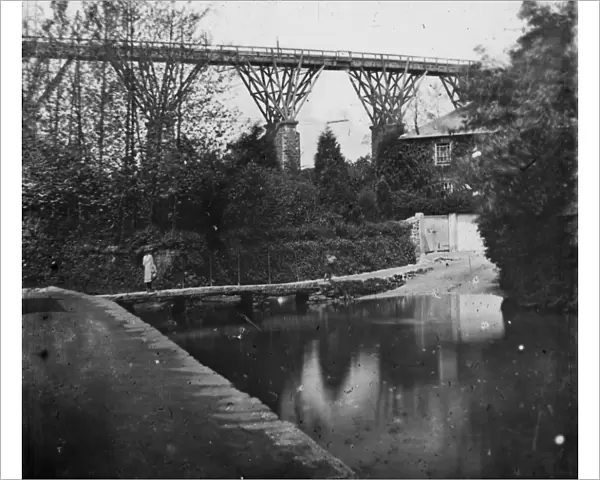 View of Moresk viaduct from Moresk street in Truro. Pre 1881