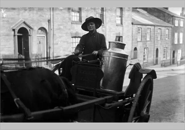 Milk cart, Truro, Cornwall. Probably 1923