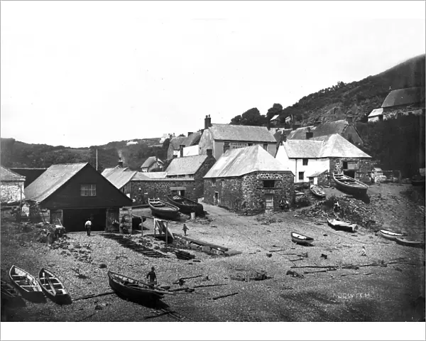 Cadgwith harbour, Cornwall. Early 1900s