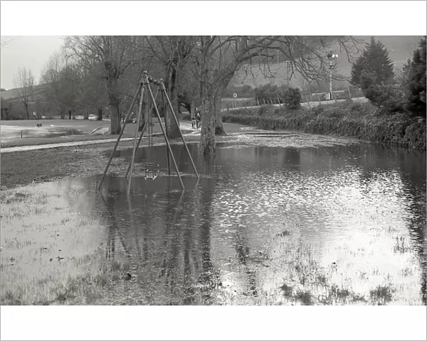 Flooding, Coulson Park, Lostwithiel, Cornwall. 28th December 1979
