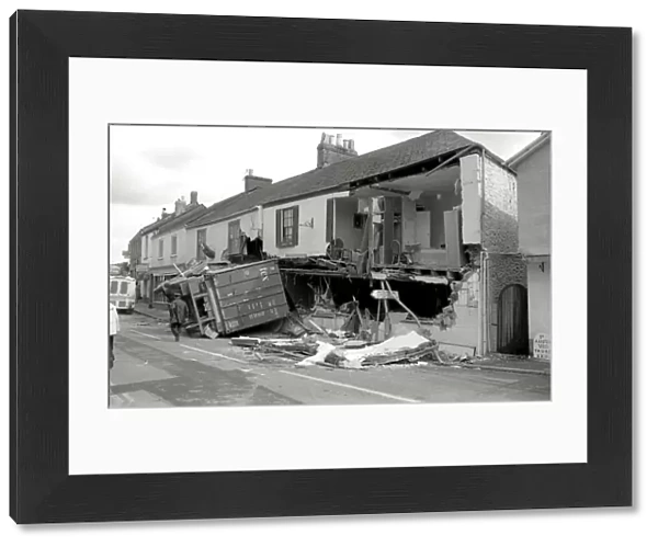 Lorry crash, Lostwithiel, Cornwall. May 1985