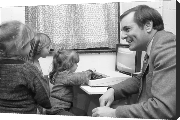 MP visits Playgroup, Lostwithiel, Cornwall. February 1984