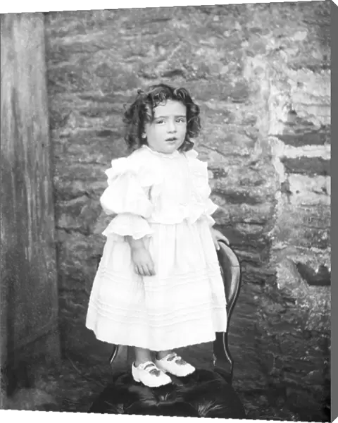 Portrait of little girl, Grampound, Cornwall. Early 1900s