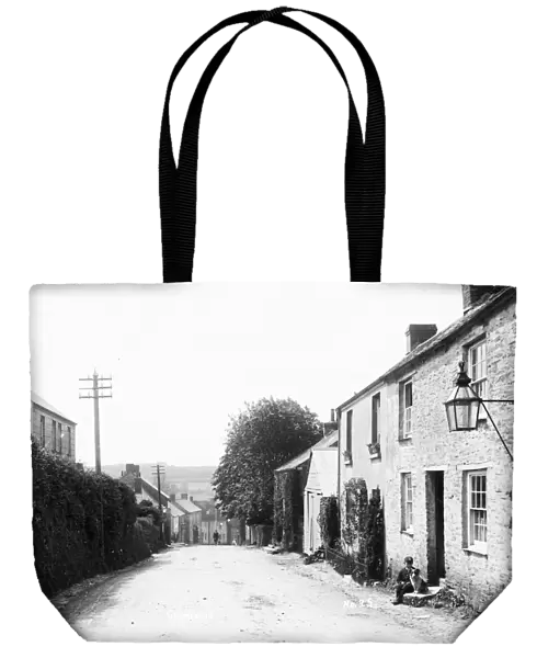 Houses in Fore Street, Grampound, Cornwall. Early 1900s