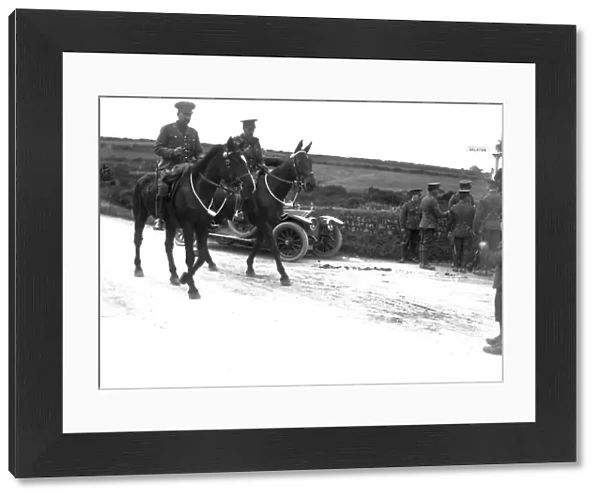 Officers on horseback, possibly Farms Common, Wendron? Possibly March 1915